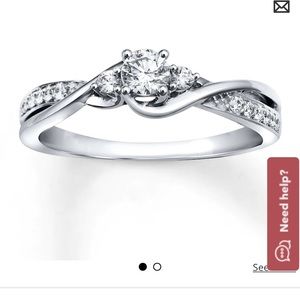 Kay Jewelers 1/3 Carat Diamond 10K White Gold Engagement/Promise Ring (size 7)